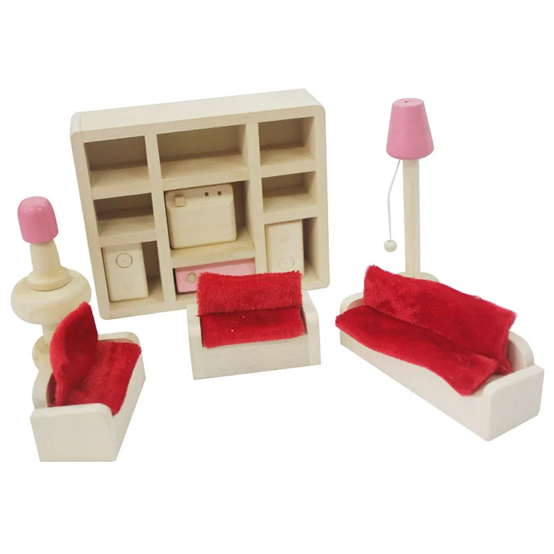 mini living room Деревянный Кукольный дом Миниатюрный Мебель Семья для спектакля "сделай сам" Кухня игрушки для спальни Семья Костюмы для костюмированной вечеринки - Цвет: mini living room