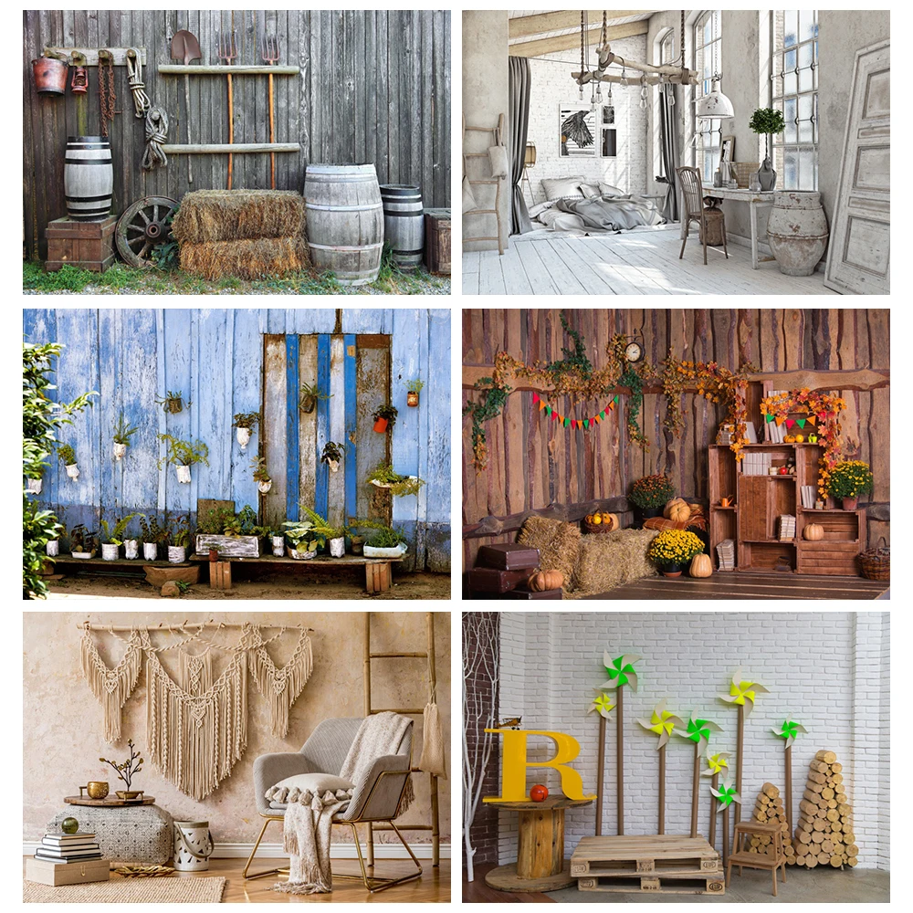 Laeacco Фото фоны деревянные колеса банка складские инструменты ферма Сельский стог