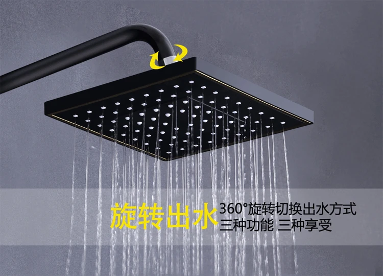 Новый роскошный комплект для душа золотые и черные Смесители ванны смесители