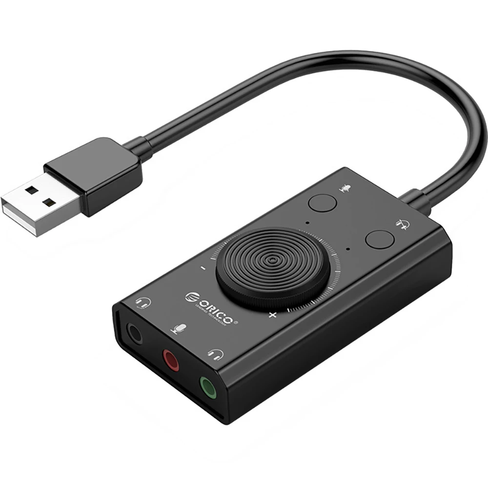

USB внешняя звуковая карта стерео микрофон Регулировка громкости свободный привод динамик наушники аудио разъем 3,5 мм адаптер
