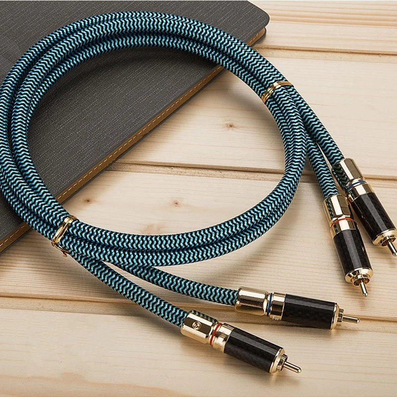 Аудиокабель JSJ 2RCA посеребренный медный красный и белый двойной аудиокабель lotus DVD
