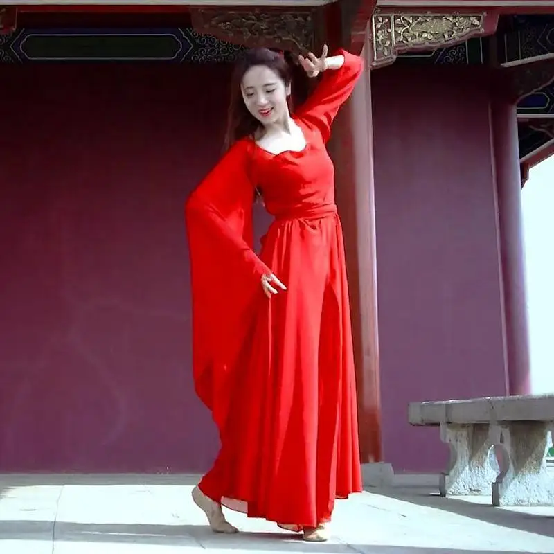 Классическое платье для народного танца элегантное китайское ханьфу взрослых