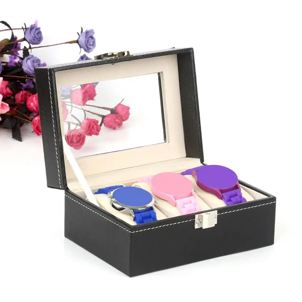 2/3/6/10 Slots Leather Watch Box Portable Travel Jewelry Bracelet Storage Case Holder  Professional Watch Organizer Display Case