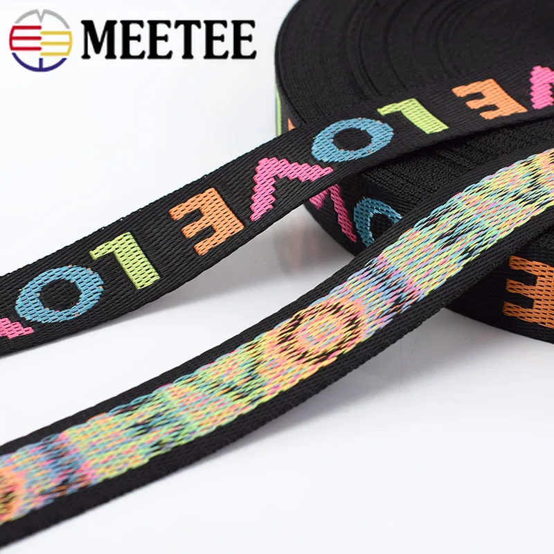 Meetee 24 ярдов 25/38 мм нейлон жаккардовые лямки лента любовь кружевная DIY сумка
