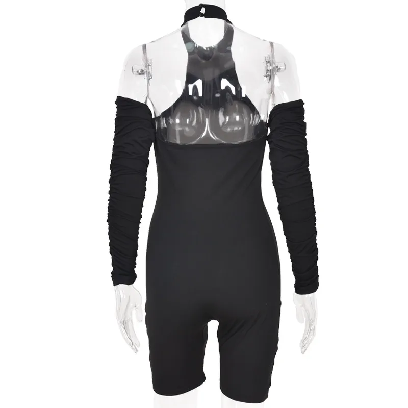 

Thorn Tree Jumpsuits 2021 Sexy Women Off Shoulder Halter Playsuits Long Sleeve Hollow Out Bodycon Black Rompers Clubwear Summer