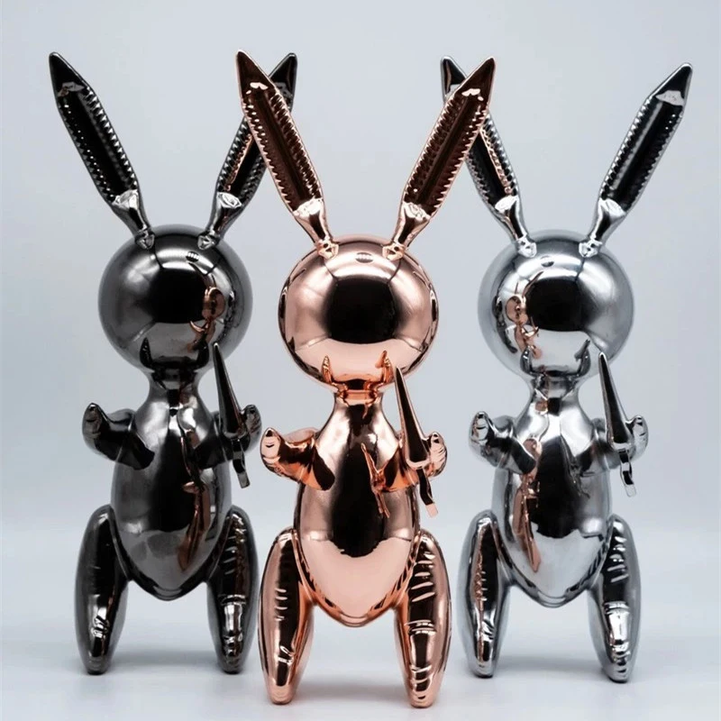 &iexcl;Oferta! Globo de resina de arte Pop americano, estatua de conejo, Koons, regalo elegante, reci&eacute;n producido-1