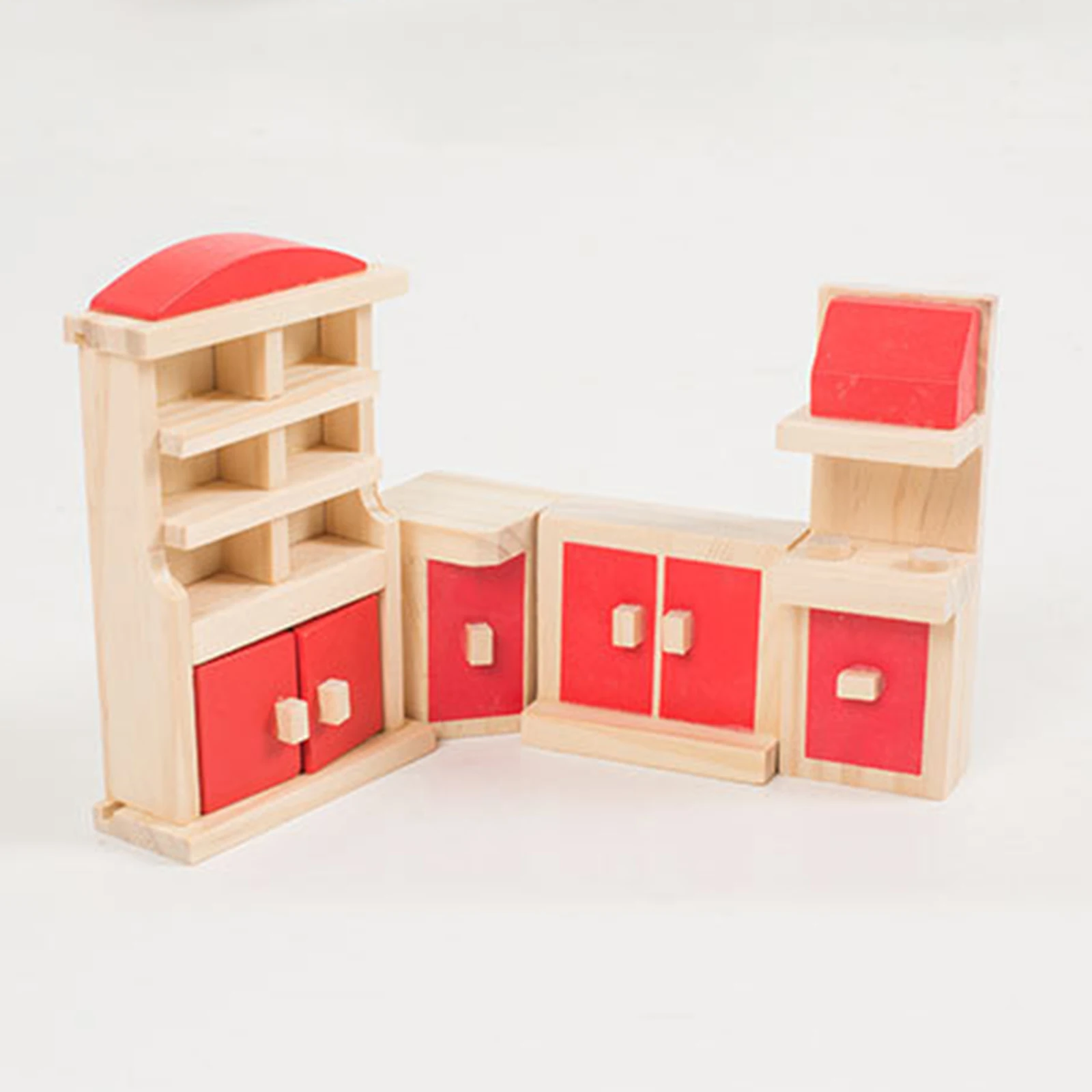 

Wood Dollhouse Furniture Kitchen Furniture BJD Decoration Pretend Play Toy