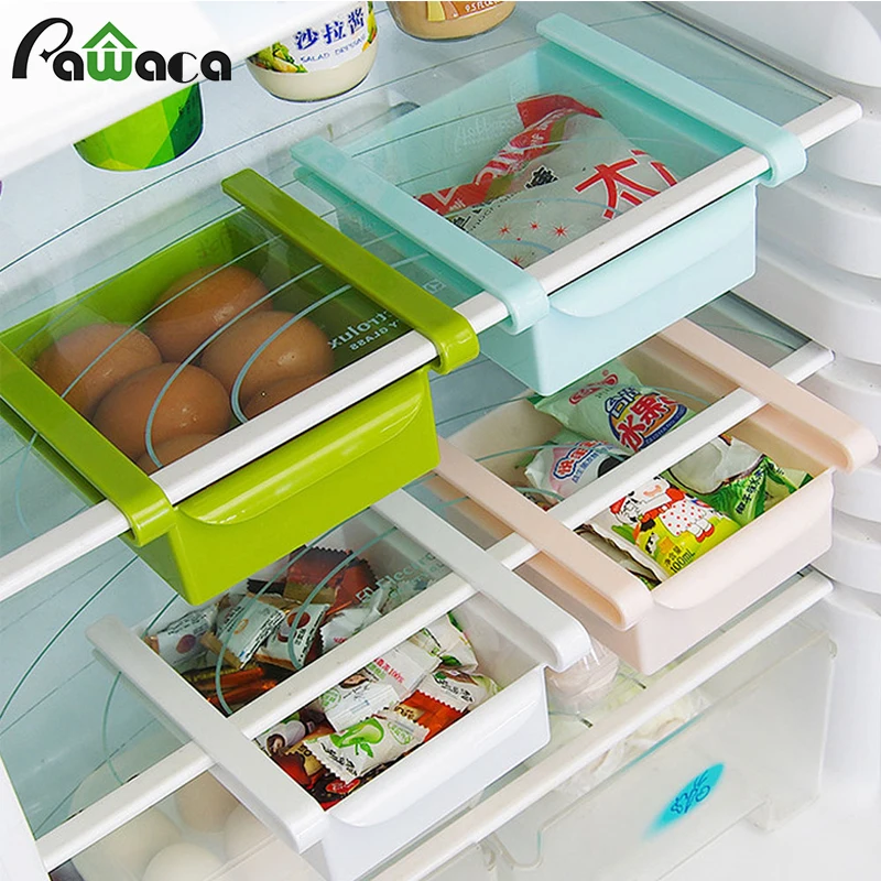 Slide Kitchen Fridge Freezer Space Saver Organizer Drawer Refrigerator Storage Box Rack Under Shelf Holder | Дом и сад