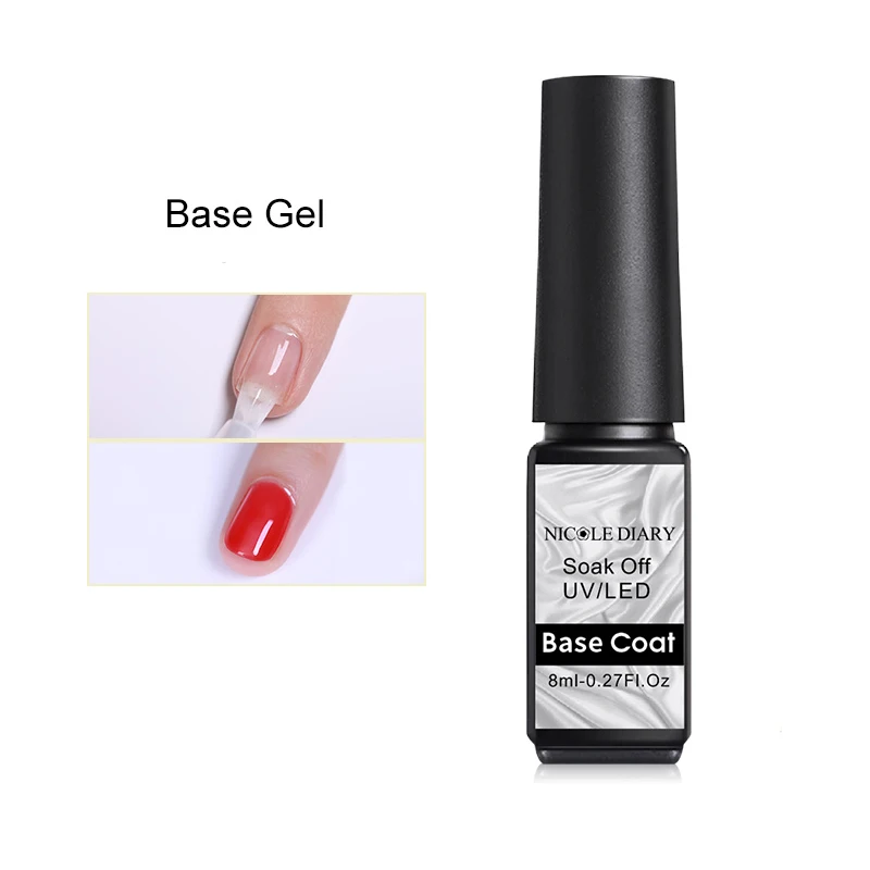 Base Coat NICOLE DIARY 9D кошачий глаз УФ-гель замачиваемый Гель-лак для нейл-арта Магнитный лазер Сияющий лак для ногтей 5 мл Полупостоянный Гель-лак - Цвет: Base Coat