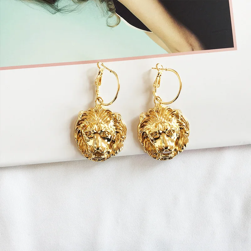 

Drop Earrings 2021 Lion Earrings Animal Gold Cute Earrings Aretes De Mujer Modernos Gadgets Women Fashion Dangle Hoop Earrings