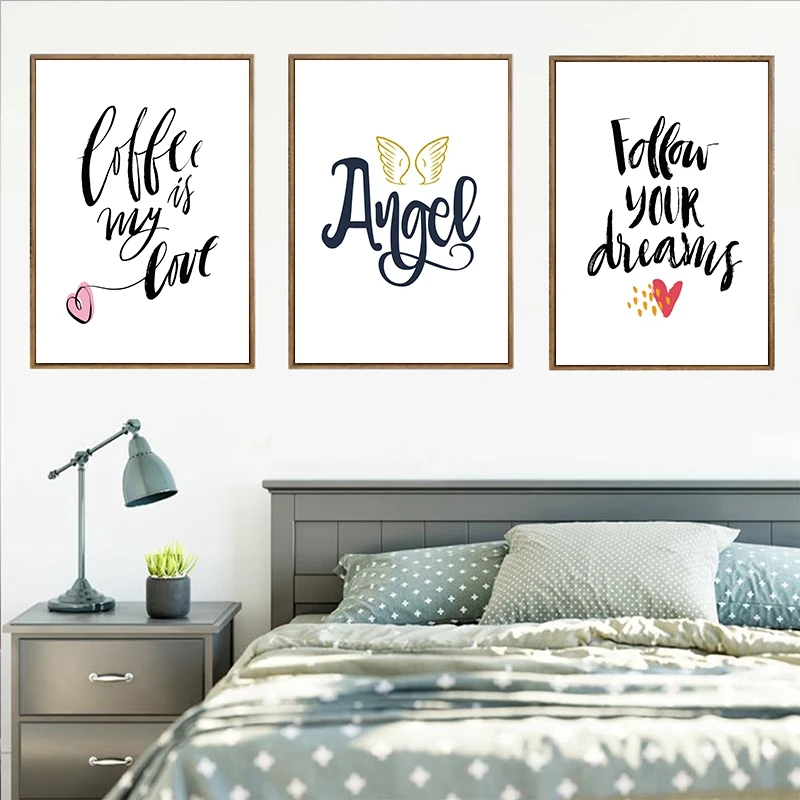 Follow Your Destiny Ангел вдохновляющие цитаты на английском фразу девушка Спальня