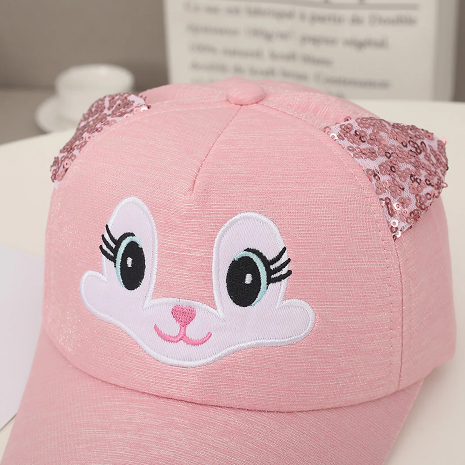 Новинка 2021 детская бейсболка с вышивкой кролика блестящая шапка кроличьими