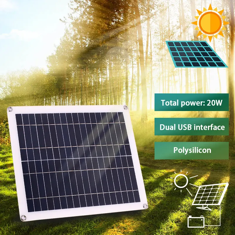 20 Вт солнечная панель система ШИМ Аллигатор клип путешествия DIY