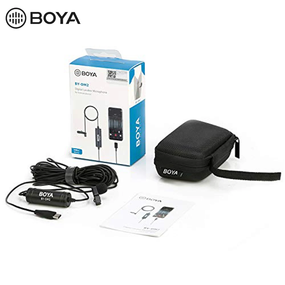 BOYA BY DM2 Lavalier конденсаторный микрофон type C порт интервью Vlogging всенаправленный для