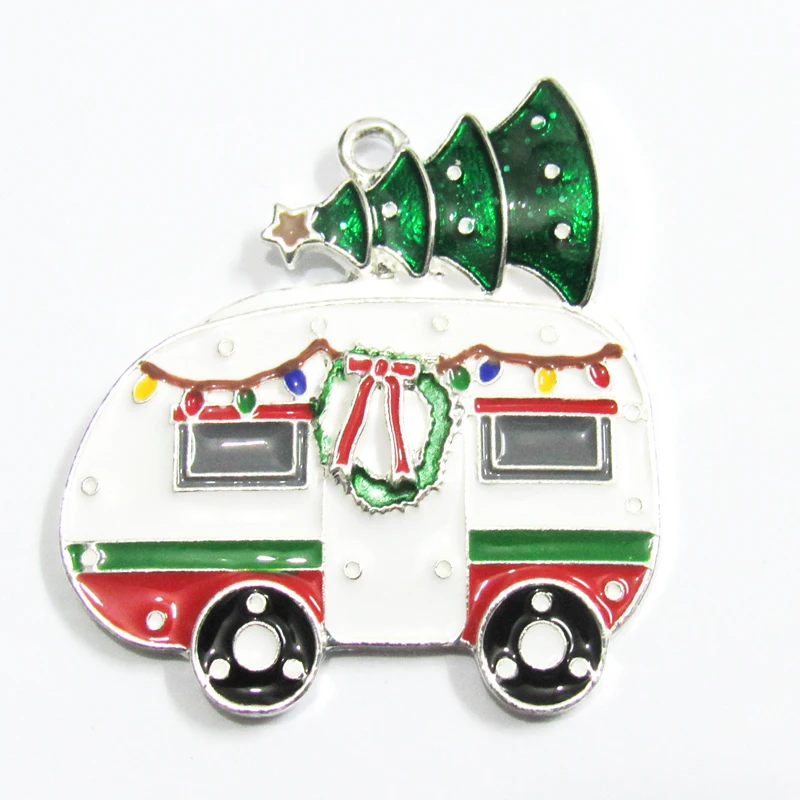 Новинка! 10 шт./лот подвески в виде рождественской елки с эмалью 44 мм * 41 | Украшения