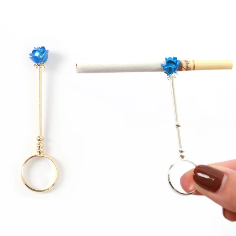 Галстук для креативного кольца держатель с розовым дымом зажим Женский сигарет