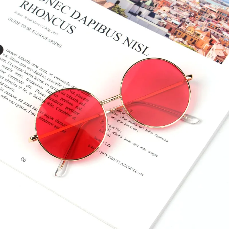 

Elbru Round Children Sunglasses Kids Retro Frame Colorful Sun Glasses Baby Fashion Eyewear UV400 Goggles For Boys Girls Oculos