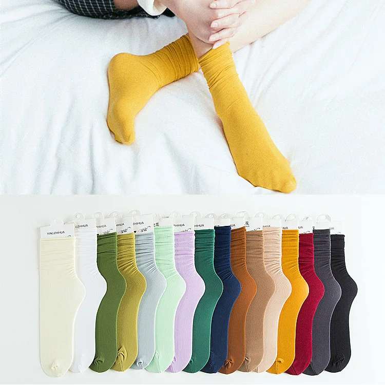 

Summer Women's Socks Thin Velvet Pile Stockings New Korean Long Candy Color Curled Stockings Candy Color Socks Woman Socks