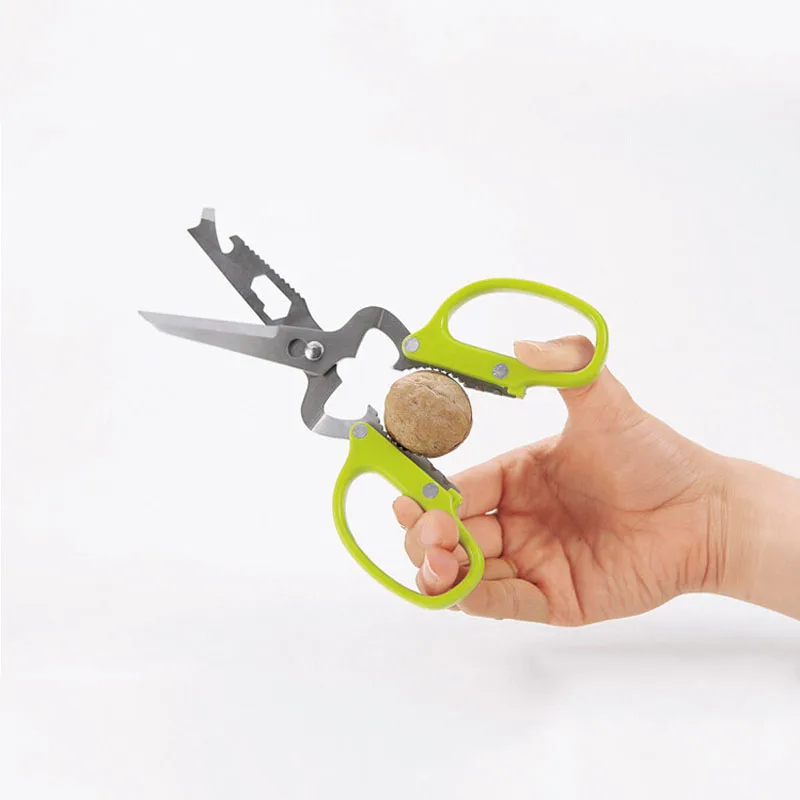 

18.5cm Multifunctional Stainless Steel Poultry Kitchen Scissor Nutcracker Bottle Opener Bone Cutter Cook Tool Shear Cut XD