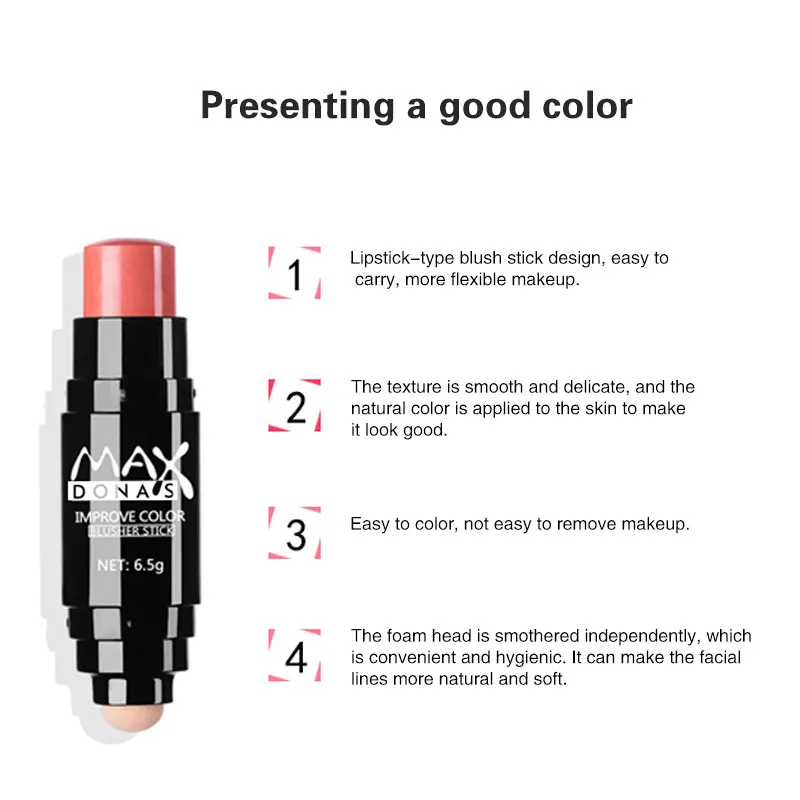 Румяна стик для макияжа двусторонний губ и щек персикового цвета|Румяна| |
