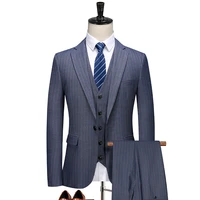 blazer trouser vest suitspring 2021 new fashion suitmens casual business stripe 3 suit jackets and pants mens suits