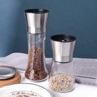 stainless steel grinder grinder glass body spice salt and pepper grinder kitchen accessories cooking tools portable