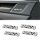 4 шт., алюминиевые 3D-наклейки на колонки Toyota RAV4
