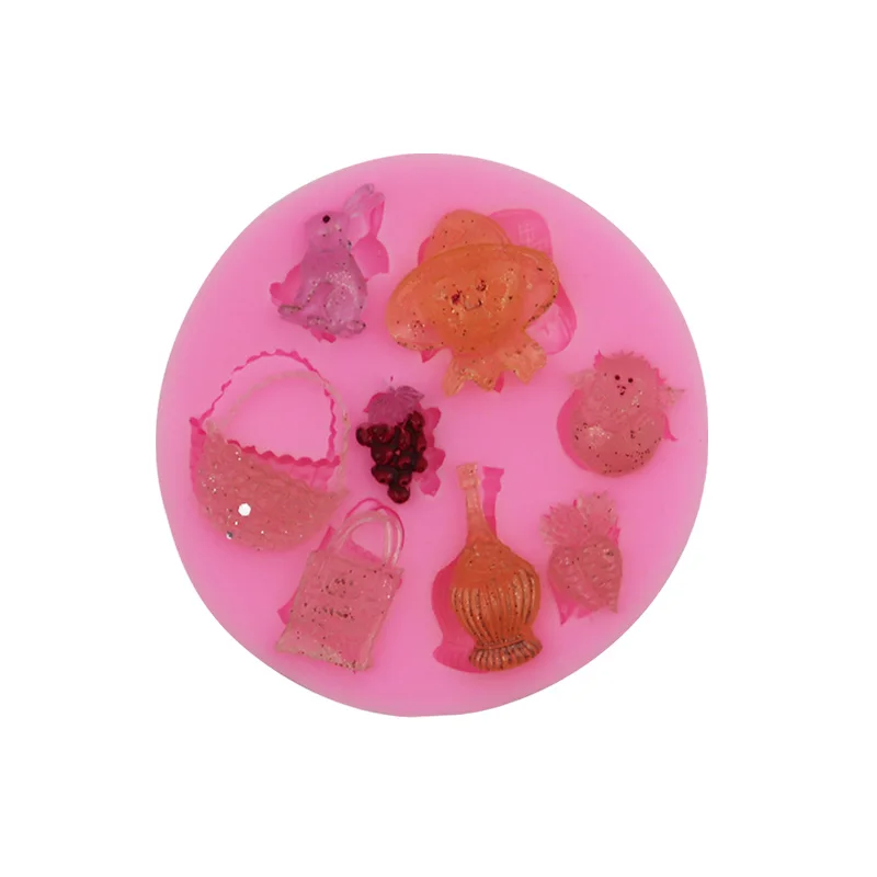 Сад кролик цветок корзина кружева плесень DIY помадка торт шоколадная форма для