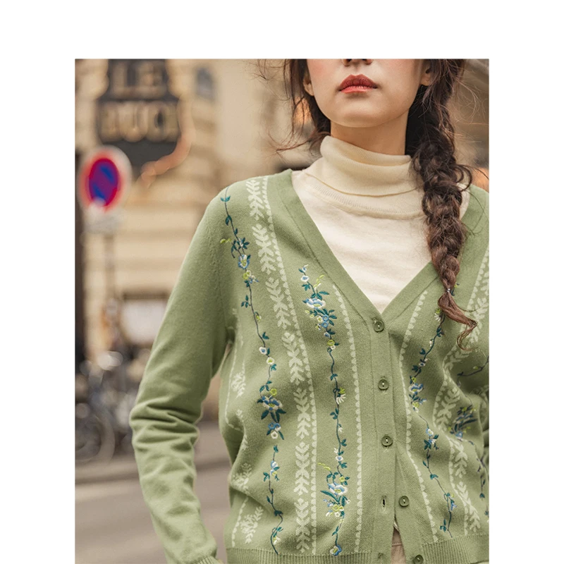 Инман весна осень вышивка v-образным вырезом Ретро французский литературный все