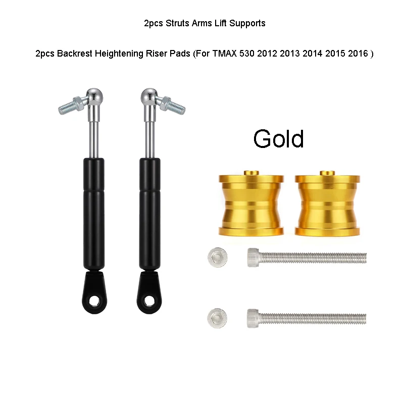 Gold 2 шт. Распорки руки подъемные опоры для Yamaha T Max Tmax 500 2008 2011- T-MAX 530 2012- амортизаторы подъемник сидения - Цвет: Gold
