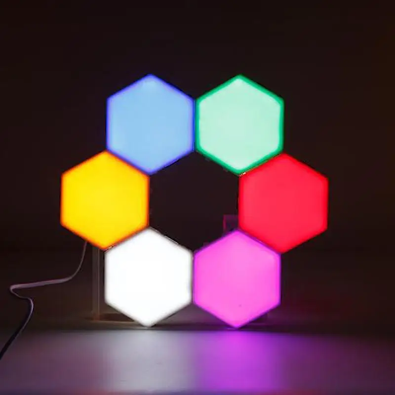 

5/10pcs Touch Sensitive LED Night Lights Creative Colorful Hexagonal Home Wall Decorative Lamp Modularization Quantum Lamps
