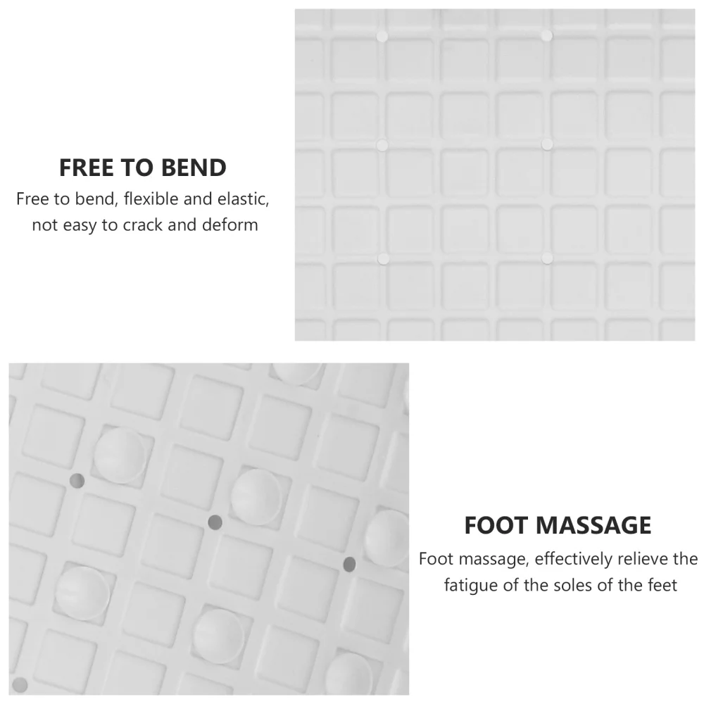 

1PC Bathroom Non-skid Mat Suction Cup Hollow Splicing Waterproof Mat (White)