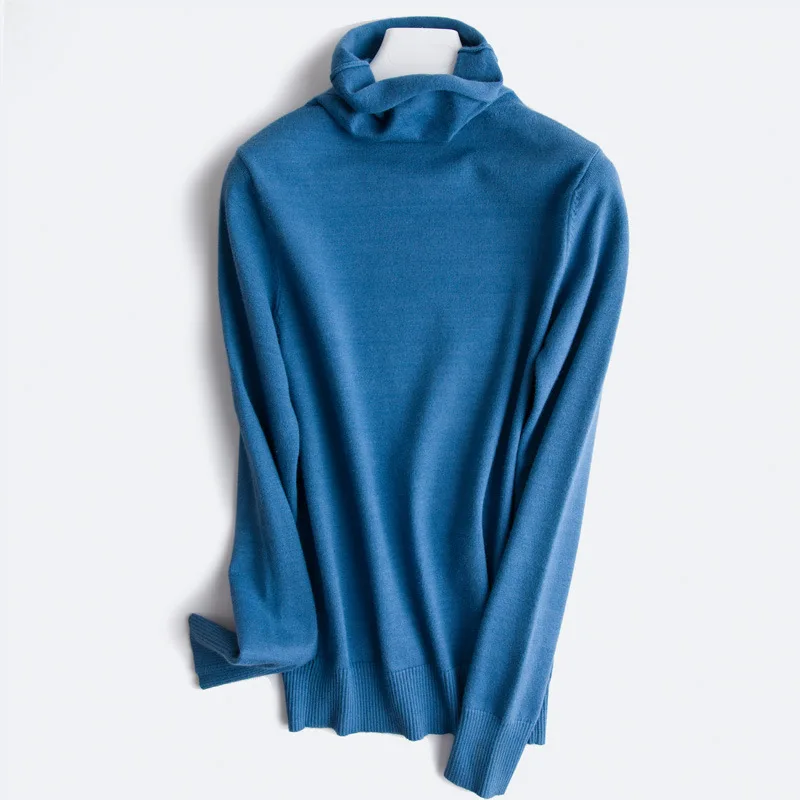 HLBCBG Autumn Winter Slim Turtleneck Sweater Women Basic Bottoming Knitwear Knitted Cotton Pullovers Femme Jumper 2021 New | Женская