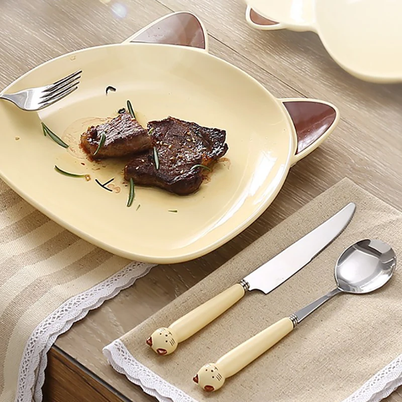 3 шт./компл. набор посуды милые дети вилка ложка ножей домашняя посуда столовых