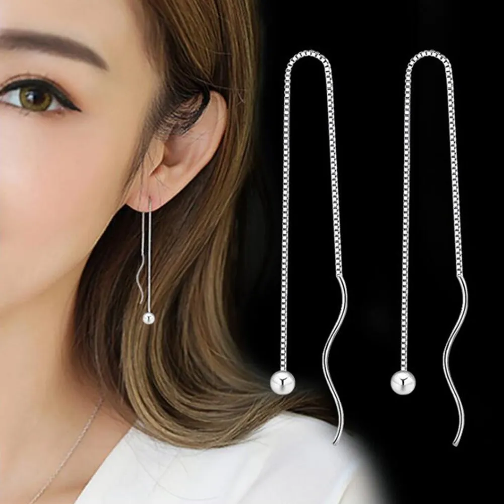 Женские серьги-кисточки из серебра 925 пробы с пятиконечной круглой подвеской |