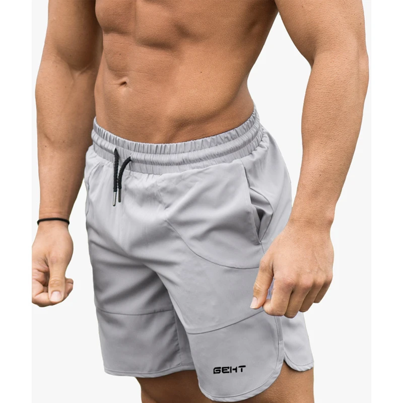 

brand Men Gyms Fitness Loose Shorts Bodybuilding Joggers Summer Quick-dry Cool Short Pants Male Casual Beach Brand Sweatpants