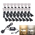 Подземный светильник, 16 ламп, 12 В, водонепроницаемый, IP67, с вилкой питания