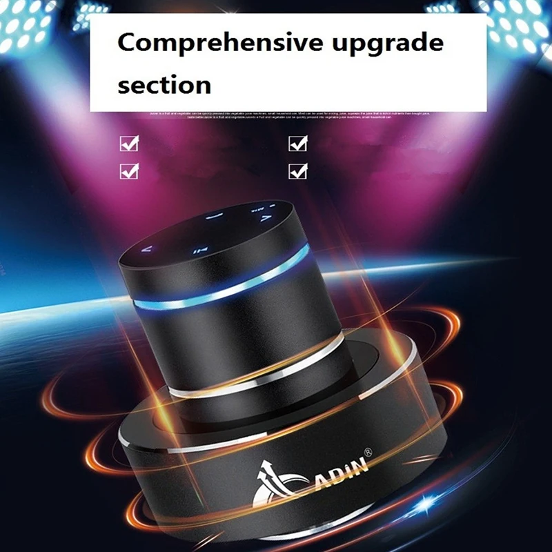 Adin 26W Вибрационная колонка Bluetooth Bass Портативные динамики Беспроводной резонанс Пресс Стерео Сабвуфер NFC Громкая связь с микрофоном.