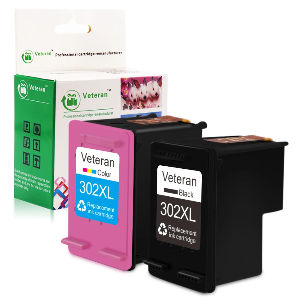 Veteran 302XL Cartridge for hp 302 XL hp302 Ink Cartridge for hp Deskjet 1110 1111 1112 2130 OfficeJet 3830 3831 3833 4652 4655