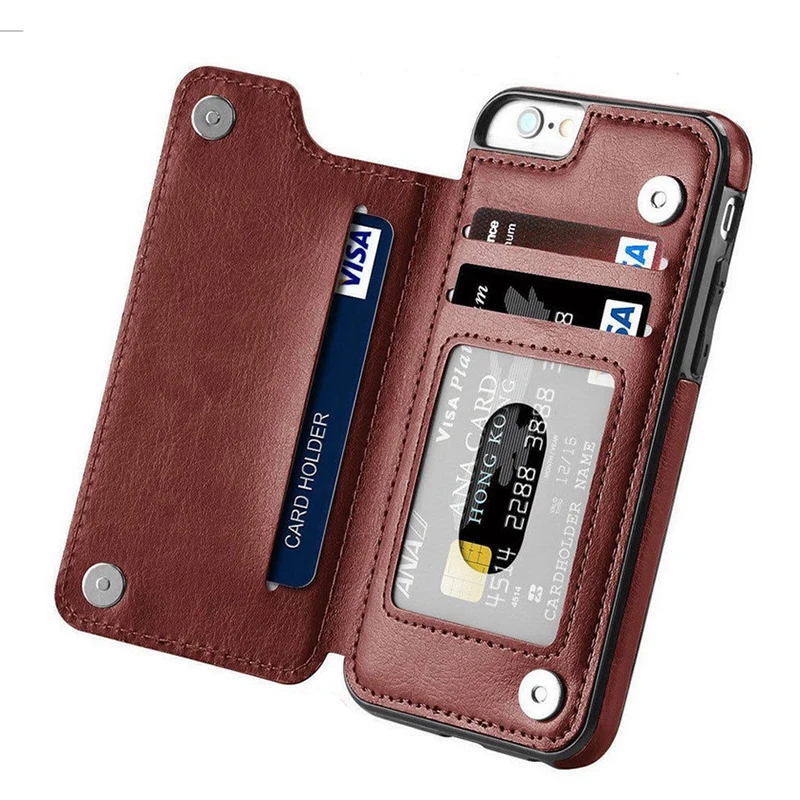 Чехол бумажник из искусственной кожи для iPhone 11ProMax 11Pro XS Max Samsung S10 Plus Huawei P30pro