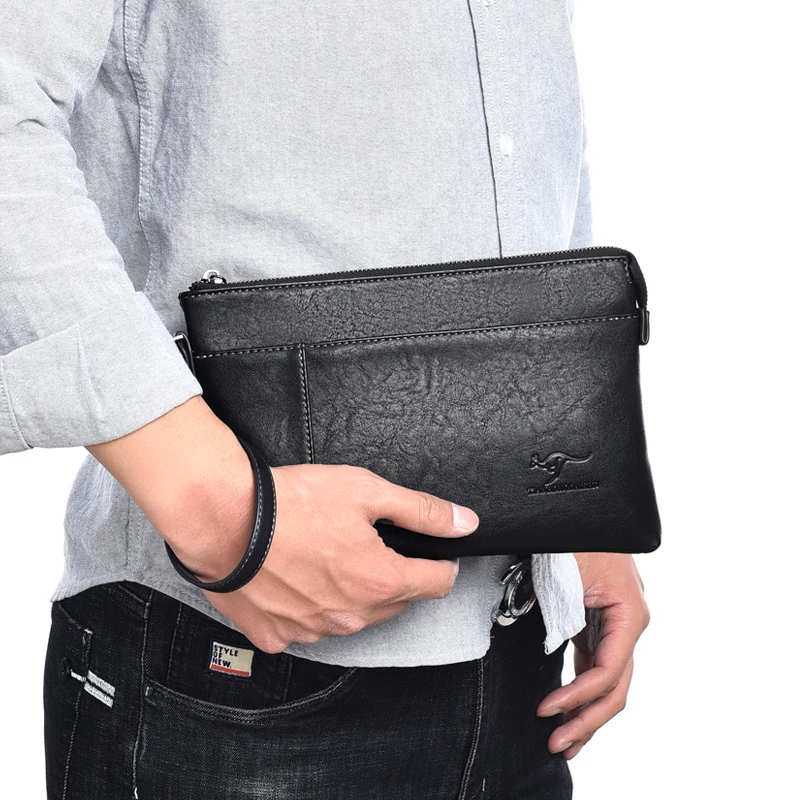 Новый роскошный брендовый мужской клатч кожаные вместительные мужские
