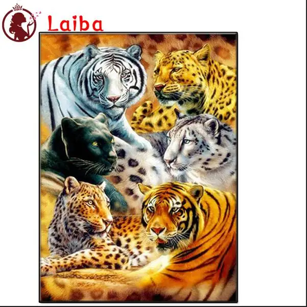 

5D DIY Diamond Painting Animal art tiger leopard cross stitch full square/round diamond mosaic embroidery home decoration new