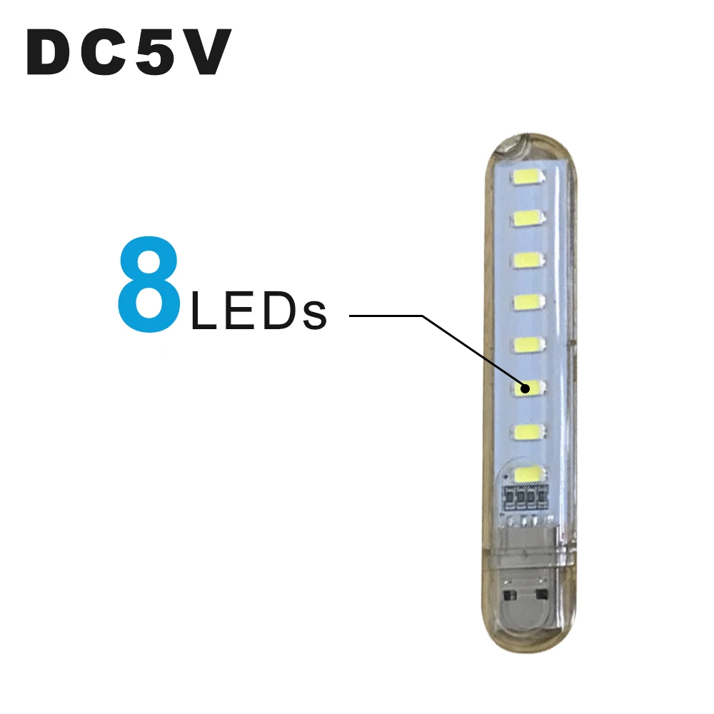 USB светодиодный Ночной светильник портативные U дисковые лампы 8 светодиодов