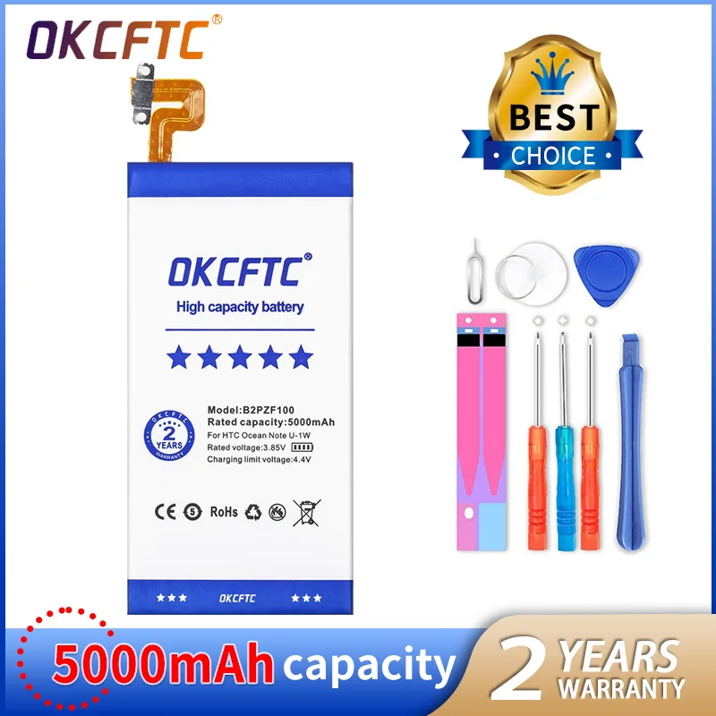 

100% Оригинальный аккумулятор OKCFTC 5000 мАч B2PZF100 для HTC Ocean Note U-1w U Ultra U-1u