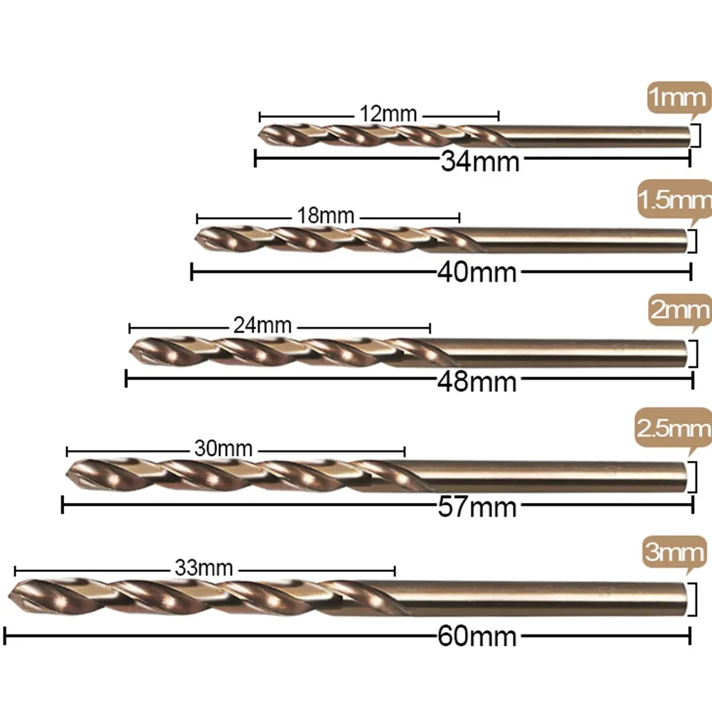 10pcs Titanium Coated Cobalt Drill Bits HSS High Speed Steel Drill Bits Set Tool Multi Function Metal Drills Power Tools Woodwor images - 6