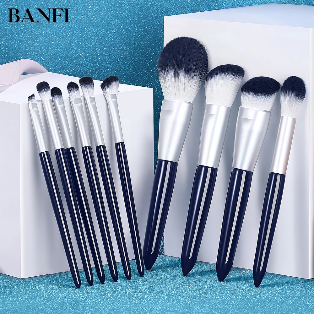 

BANFI 10 Pcs/Set Eyeshadow Makeup Brushes Powder EyeShadow Blending Eyeliner Eyelash Eyebrow Beauty Make Up Tool Kits