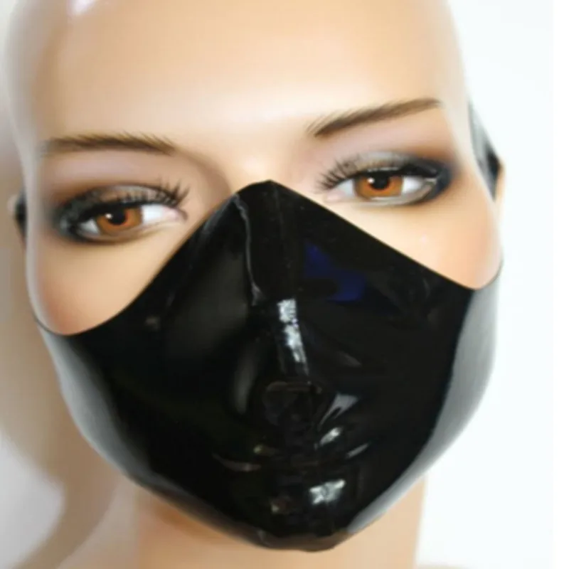 

100% Latex breathplay Hood Mask Halloween hood Rubber fetish face mask for party