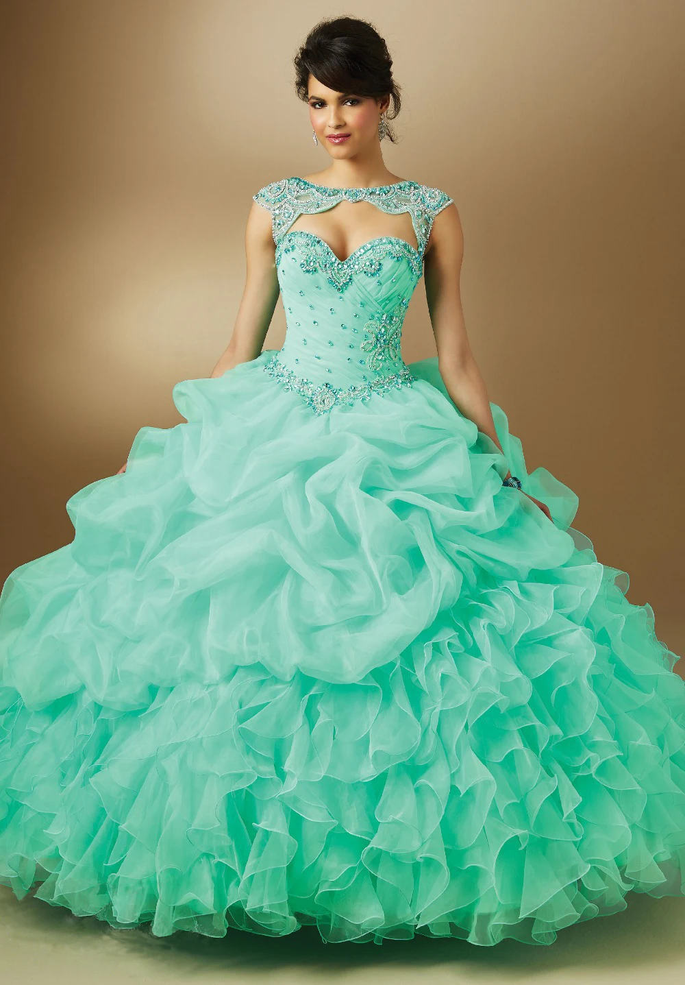 В наличии Быстрая доставка органза Бисероплетение 2018 quinceanera сиреневый Мятный
