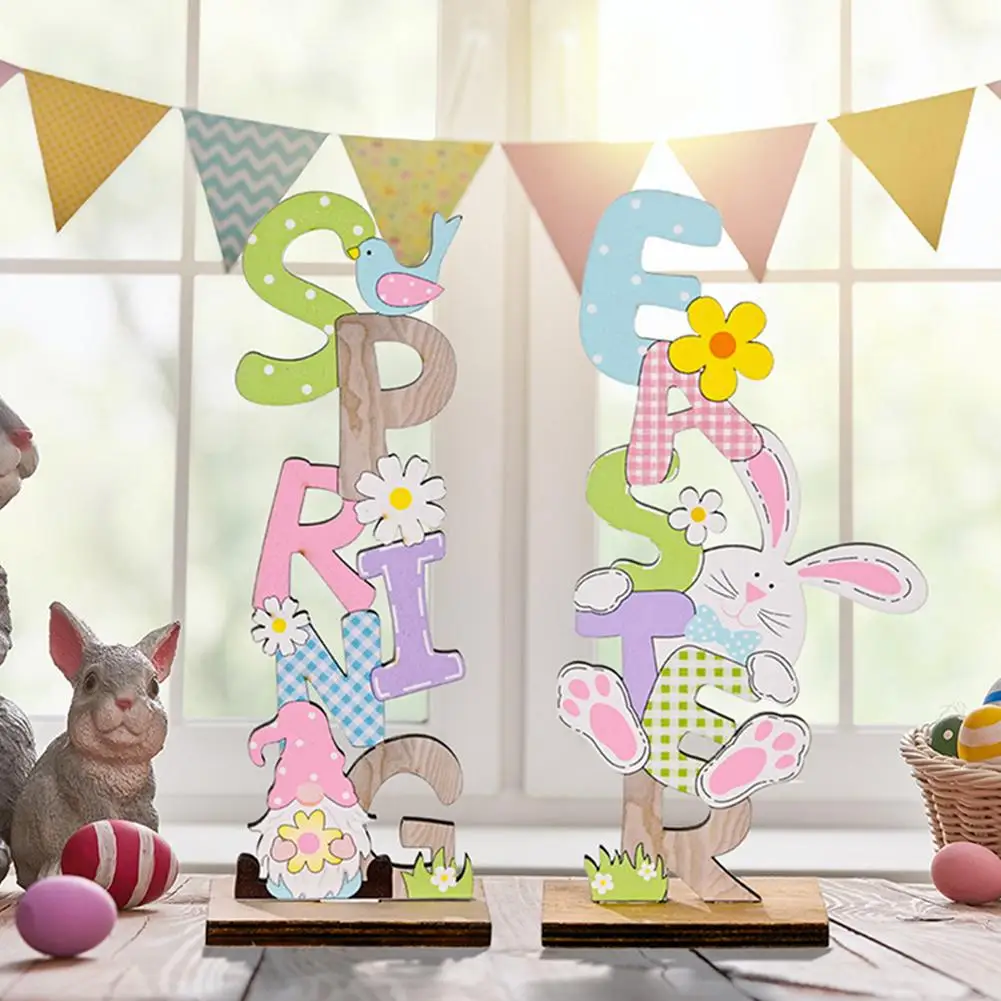 

Easter Wooden Letter Decorations Wooden Letter Tabletop Sign Ornaments Easter Table Decoration For Home Office Farmhouse