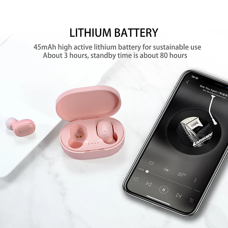 Sprimo A6S Wireless Bluetooth 5.0 TWS Earphone Mini Earbuds With charging BOX noise canceling Sport Headset For smartphone | Электроника